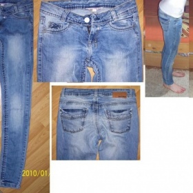 Drbané džíny tally Weijl XS světle modré slimky