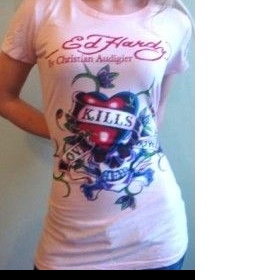 Sv. růžové delší tričko EdHardy