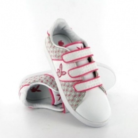 Bílo-růžové tenisky playboy na suchý zip