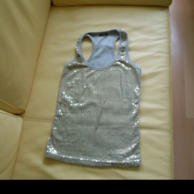 Glitrované šedo zlaté tílko Mótivi