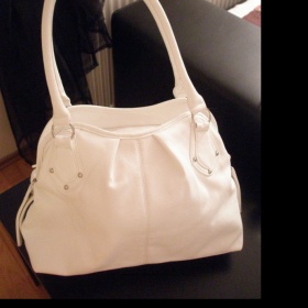 Koženková sněhově bílá maxi kabelka