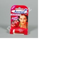 Rtěnka podobného odstínu jako balzám na rty Astrid