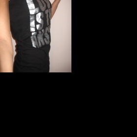 Černé tričko Terranova se stříbrným nápisem