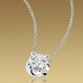 Řetízek s kamínkem, stříbro nebo bílé zlato