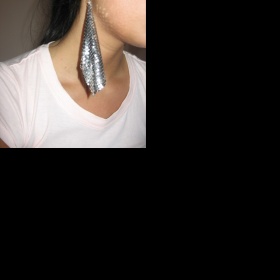 Bižu náušnice stříbrné barvy z plíšků Six