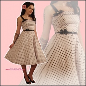 Bílé šaty s černýma puntíkama