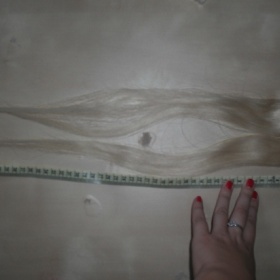 Dva clip in pramínky odstínu 60-nejsvětlejší blond z Top vlasy-Remy lidské vlasy - foto č. 1