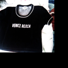 Černé sametové tričko Venice beach - foto č. 1