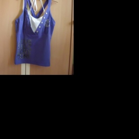 Fialové tílko na ramínka+za krk