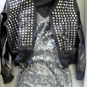 Bundička + flitrový top-M