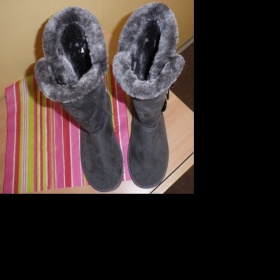 Šedé podzimní/zimní boty