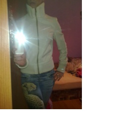 Krémovobílá koženková bunda