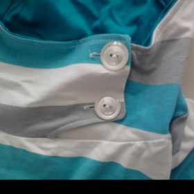 Pruhovaná modro - šedo - bílá mikina