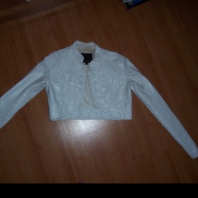 Bílé/krémové koženkové bolerko amisu - foto č. 1