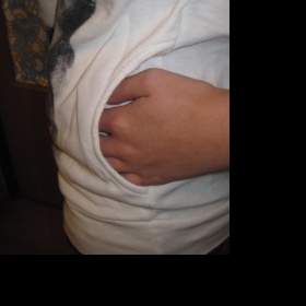 Krémové volné triko s potiskem Fishbone - foto č. 1