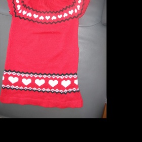 Červený prodloužený svetřík/tunika/šaty