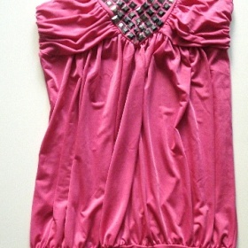 Růžové minišaty/tunika - s - m - foto č. 1