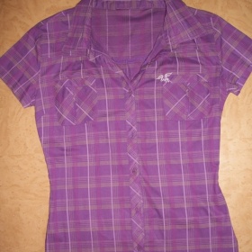 Fialová károvaná košile Replay s vyšitým logem na zádech