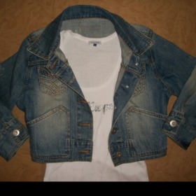 Krátká džínsová bundička do pasu Pimkie s 3/4 rukávy