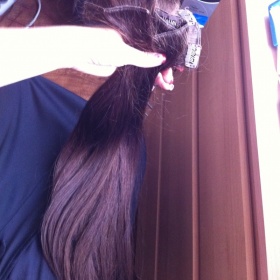 Clip in odstín čokoládová, 52 - 55 cm, 120 g - foto č. 1