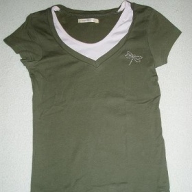 Khaki tričko s vážkou Fishbone