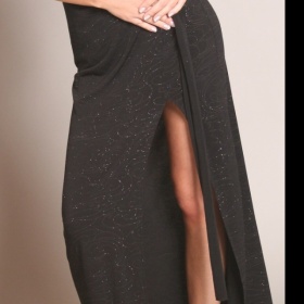 Společenské černé dlouhé šata Orsay