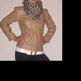 Koženková písková bunda