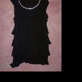 Černý volánkový top s kamínky  Ann Christine