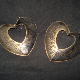 Náušnice srdíčka hnědá maxi