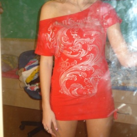 Tunika červená na jedno rameno