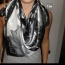 Černostříbrný lesklý šátek - foto č. 2