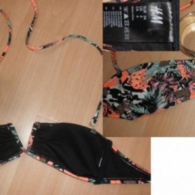 Vrchní díl plavek HM exotické vzory oranžové XS