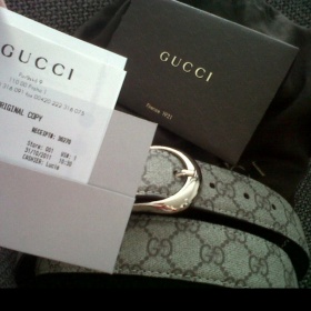 Pásek Gucci - Leather, canvas - foto č. 1