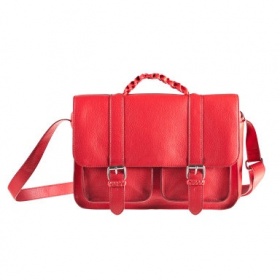 Červenou kabelku typu satchel/školní - foto č. 1