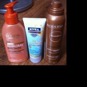 Samoopalovací sprej Bioderma, mléko Sublime Bronze, tónovací krém Nivea visage - foto č. 1