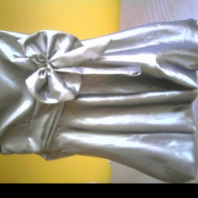 Šaty s balónovou sukní stříbrné barvy