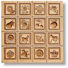 Dřevěné vyřezávané formičky na sušenky