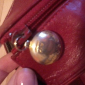 Červená kožená kabelka Lancel