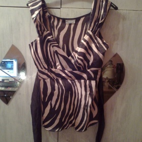 Top hnědo růžový z C&A satén