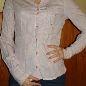 Bílo - růžová pruhovaná košile s dlouhým rukávem Kenvelo - foto č. 1