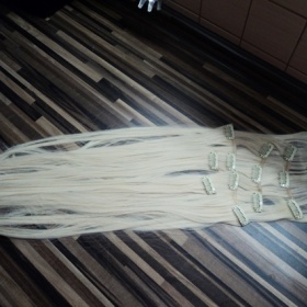 Extra husté blonďaté clip in v délce 60cm - foto č. 1