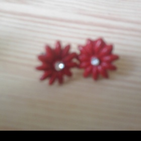 Červené kytičky náušnice