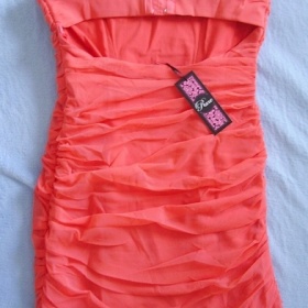 Korzetové šaty Asos - korálově červené