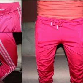 Kalhoty Adidas růžovo - bílé - foto č. 1