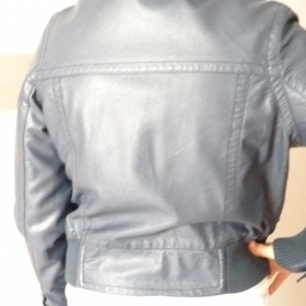 Modrá koženková bunda do pasu Atmosphere