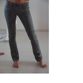 Šedé slim kalhoty s "falešnými" kapsami