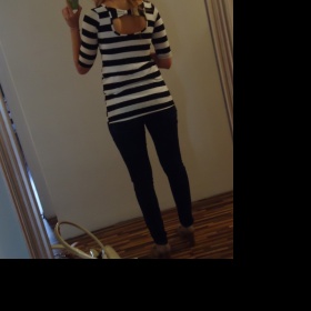 Černobílé proužkaté tričko Orsay