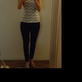 Šedobílé krajkové tílko Orsay