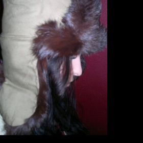 Ušanka čepice hnědá pravý králík