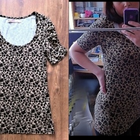 Leopardí triko s nařasenými rukávky Jennyfer